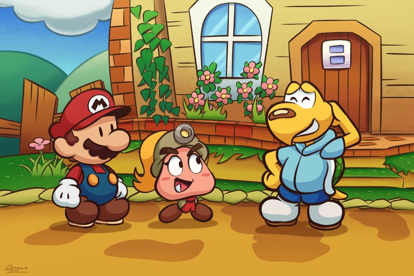 mario, goomba, koopa troopa, paper mario, goombella, and 1 more (mario and 2 more) drawn by vinny_(dingitydingus)