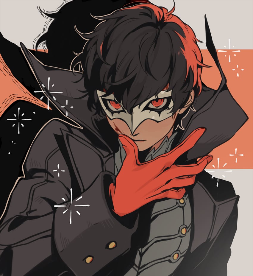 amamiya ren and joker (persona and 1 more) drawn by neekosiah