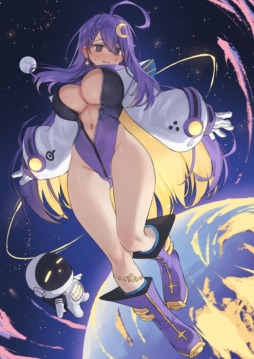 moona hoshinova and moonabito (hololive and 1 more) drawn by kangbus