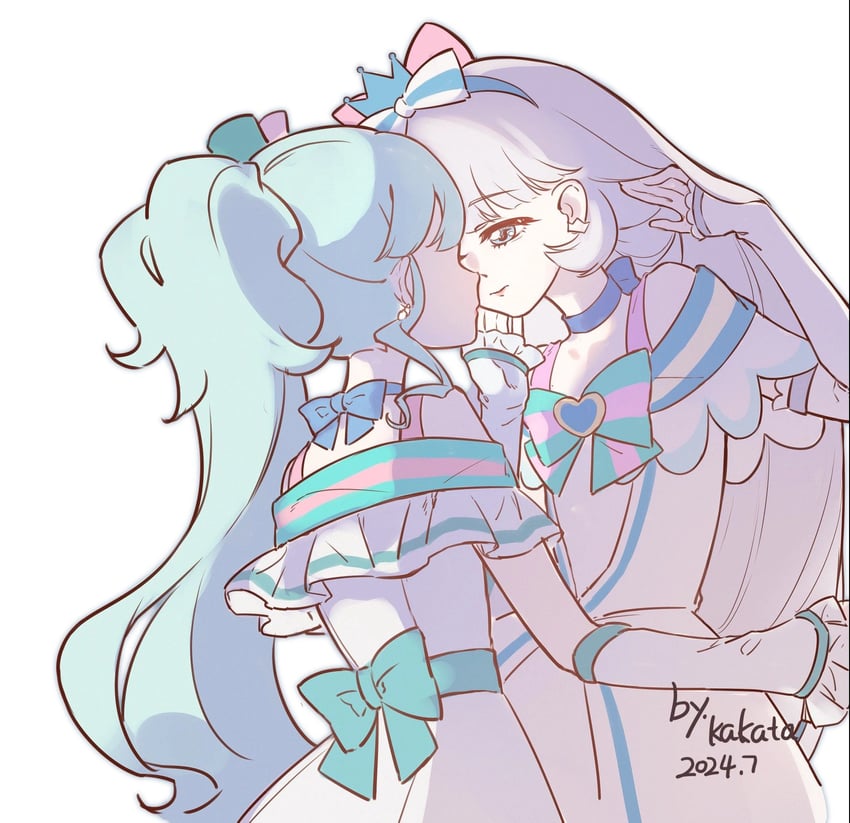 nekoyashiki yuki, nekoyashiki mayu, cure nyammy, and cure lillian (precure and 1 more) drawn by kakata