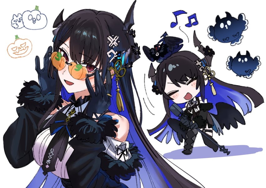 nerissa ravencroft, jailbird, and shadow (hololive and 1 more) drawn by yomosaka