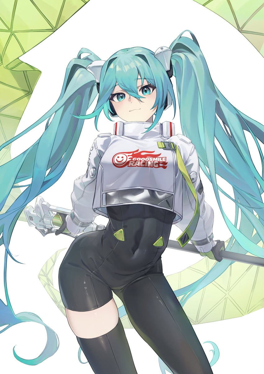 hatsune miku and racing miku (vocaloid and 1 more) drawn by toga_(toganawa)