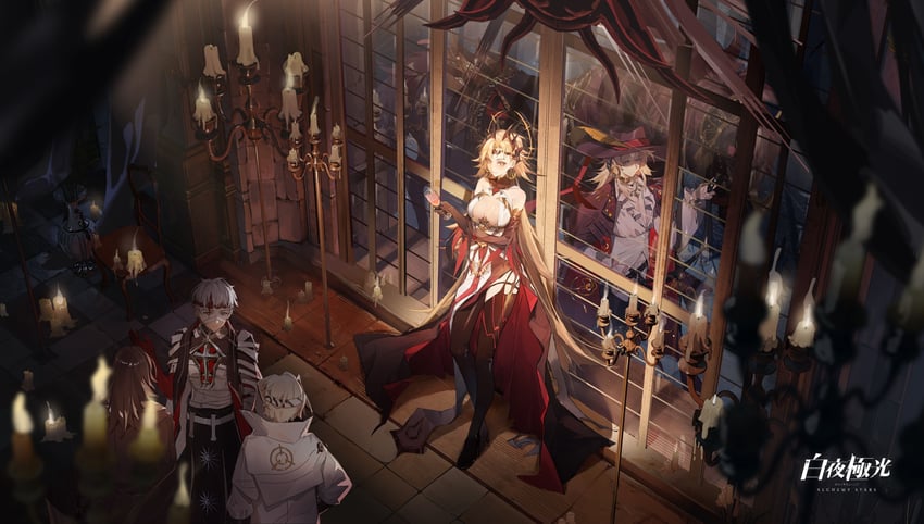 navigator, nails, victoria, faust, and wilhelm (alchemy stars) drawn by loftcat