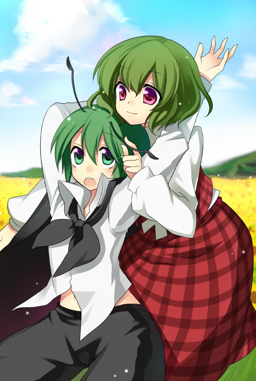 kazami yuuka and wriggle nightbug (touhou) drawn by masaru.jp