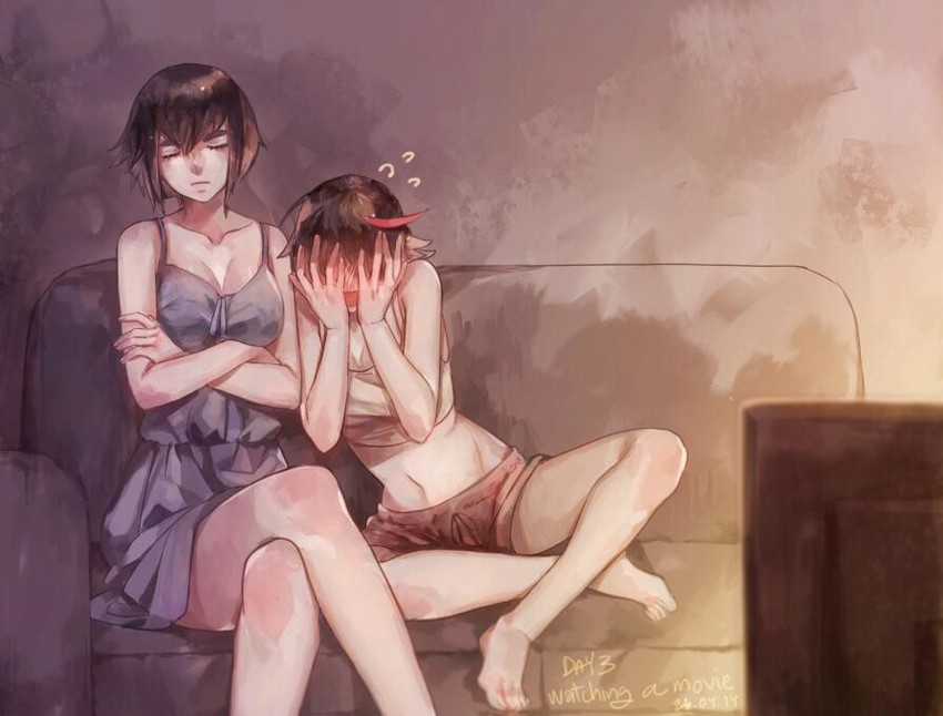 matoi ryuuko and kiryuuin satsuki (kill la kill) drawn by allenkung1