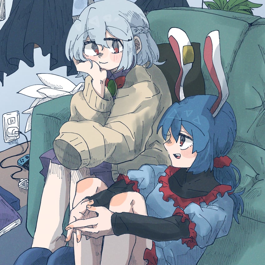 kishin sagume and seiran (touhou) drawn by warabe_(be-san)