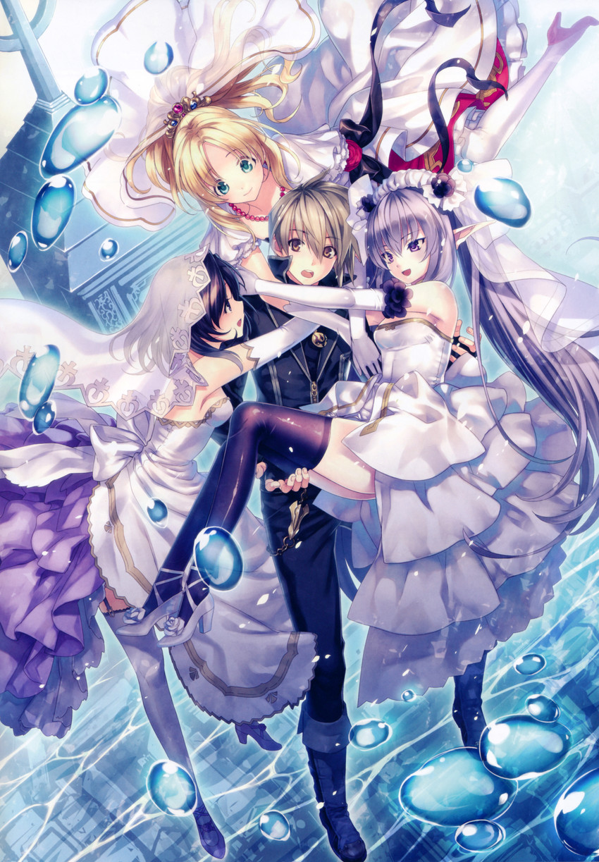 fyuria, luana, elaine, and leonhardt (agarest senki) drawn by hirano_katsuyuki