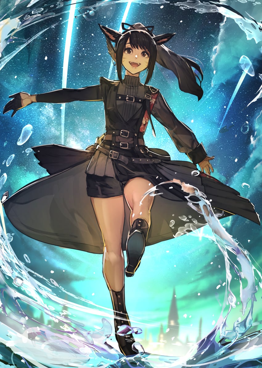 warrior of light and hoshimachi suisei (original and 3 more) drawn by hide_(hideout)