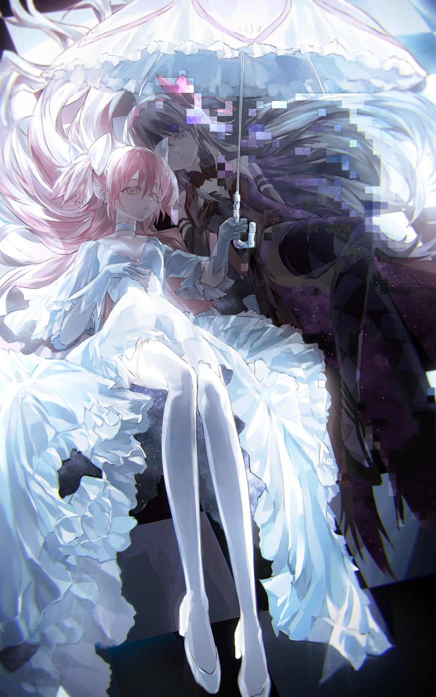 akemi homura, kaname madoka, ultimate madoka, and akuma homura (mahou shoujo madoka magica and 1 more) drawn by zadun