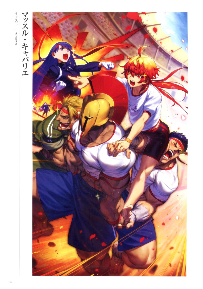 mash kyrielight, martha, beowulf, rama, fergus mac roich, and 1 more (fate and 1 more) drawn by azusa_(hws)