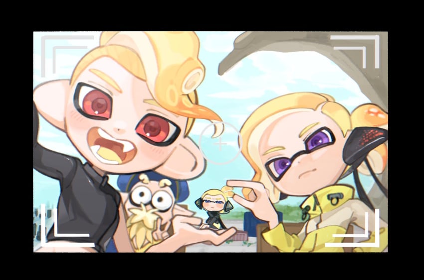 inkling player character, octoling player character, inkling boy, octoling boy, agent 3, and 1 more (splatoon and 1 more) drawn by spl8ya