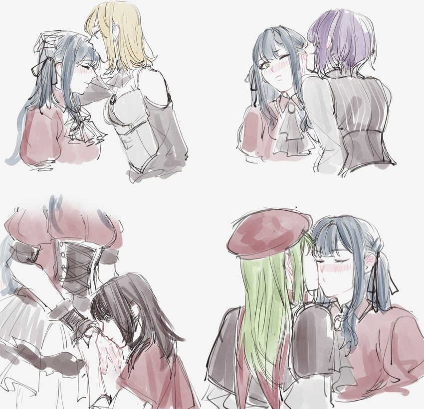 togawa sakiko, wakaba mutsumi, yahata umiri, misumi uika, mortis, and 5 more (bang dream! and 1 more) drawn by rai_illust