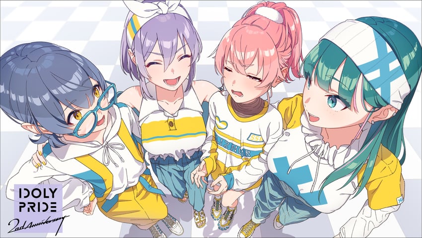 kanzaki rio, igawa aoi, akazaki kokoro, and komiyama ai (idoly pride)