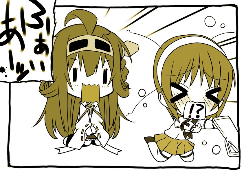 kongou and natori (kantai collection) drawn by senomoto_hisashi
