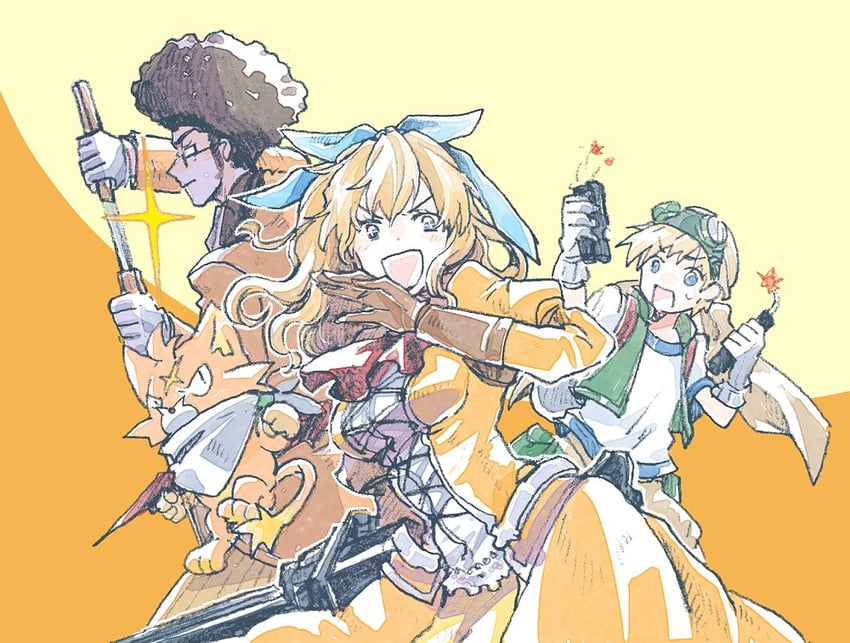 maya schrodinger, alfred schrodinger, shady thousand, and todd dukakis (wild arms and 1 more) drawn by michibata_65