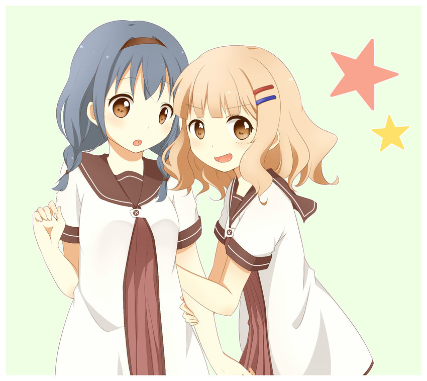 oomuro sakurako and furutani himawari (yuruyuri) drawn by koro_(ktdfn956)