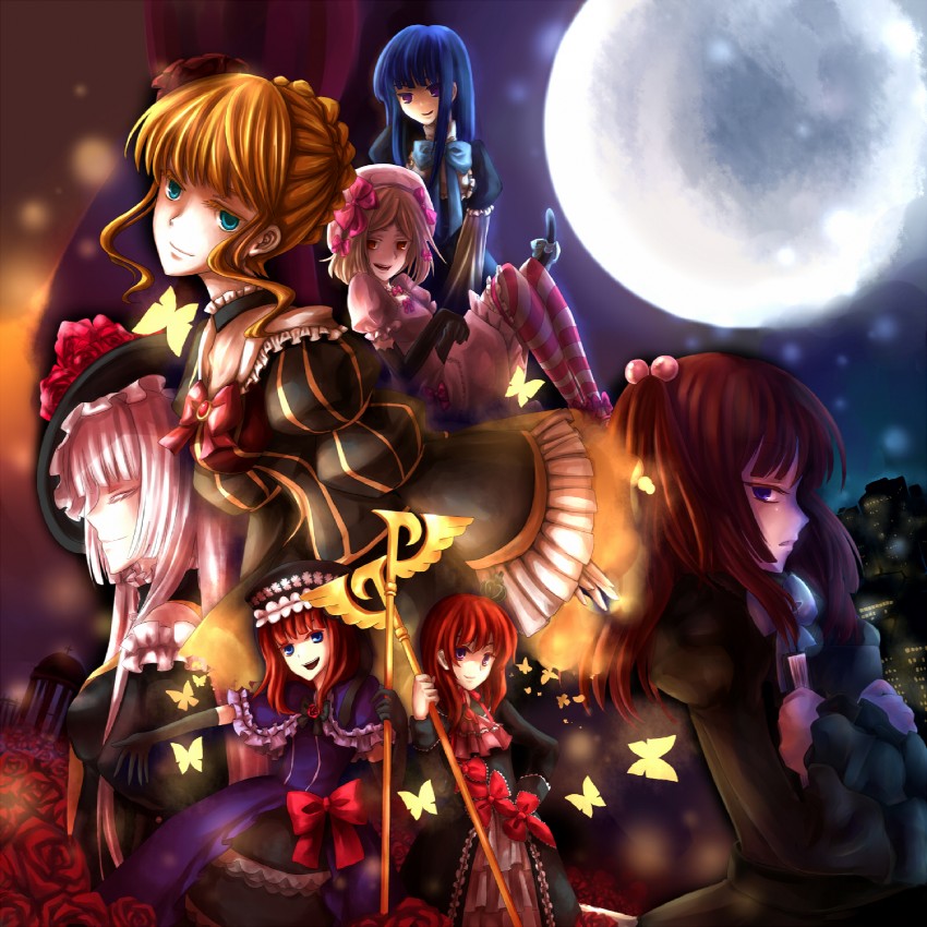 beatrice, ushiromiya ange, frederica bernkastel, ushiromiya maria, lambdadelta, and 3 more (umineko no naku koro ni) drawn by dsakuraff