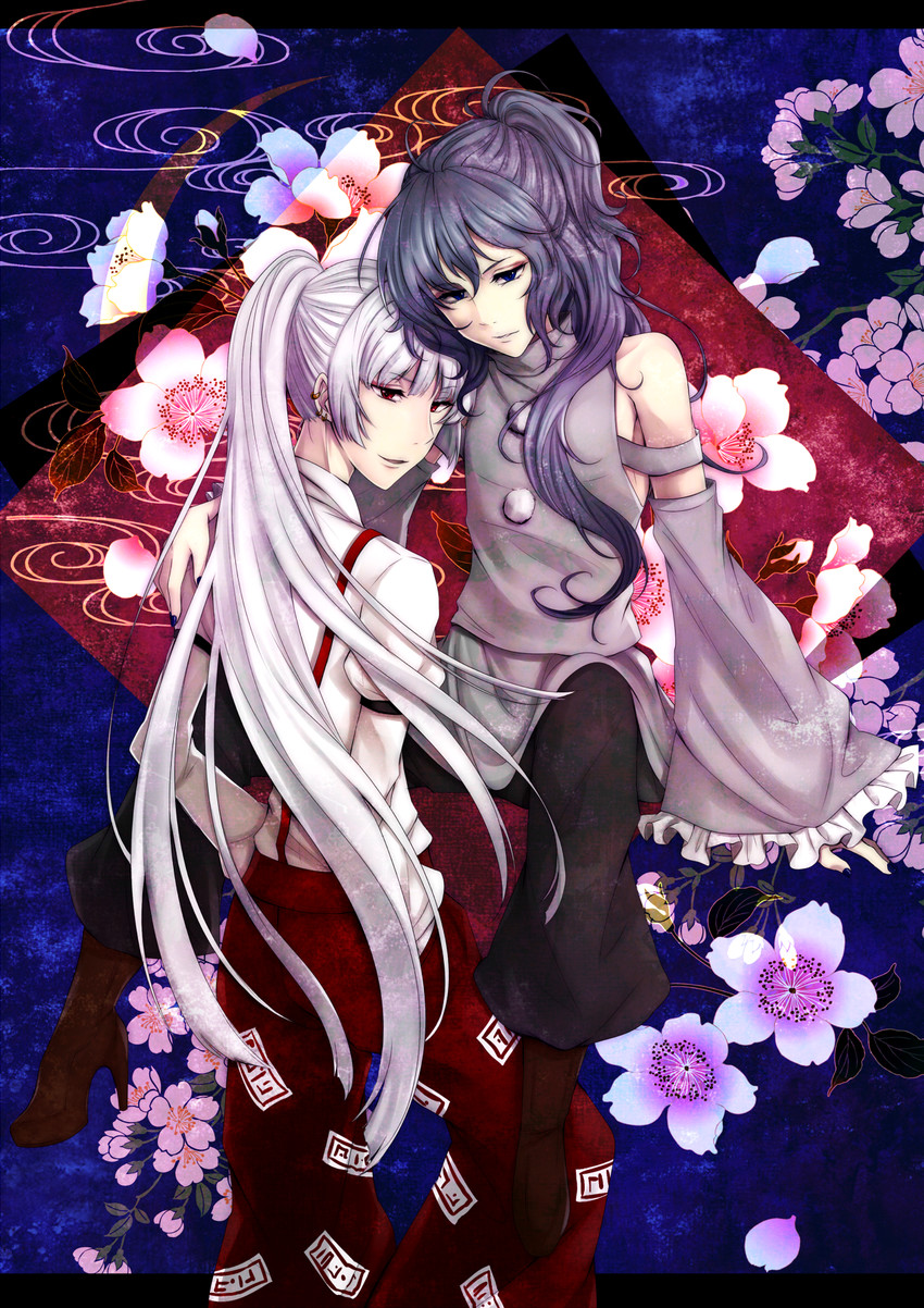 fujiwara no mokou and mononobe no futo (touhou) drawn by kyogoku-uru