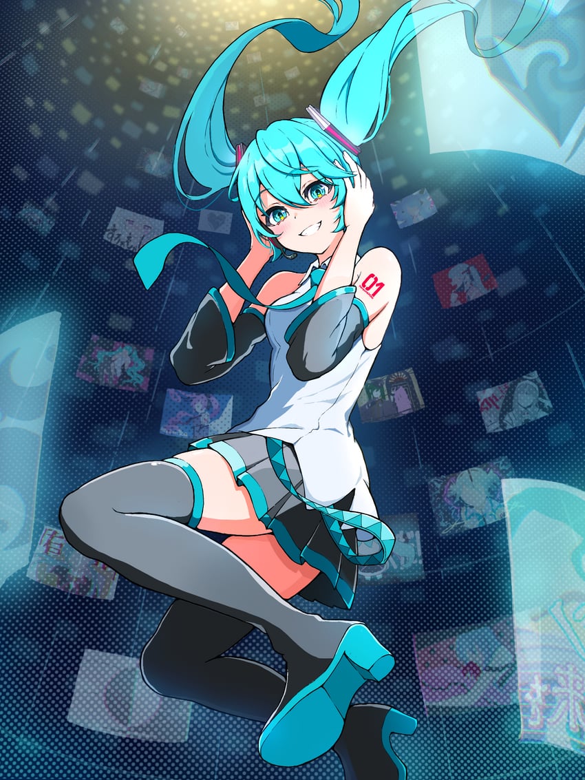 hatsune miku (vocaloid and 14 more) drawn by uzuki_sena