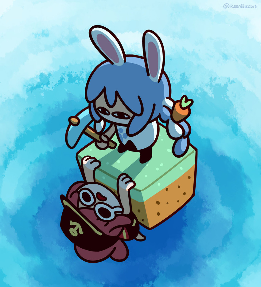 houshou marine and usada pekora (hololive and 1 more) drawn by keenbiscuit