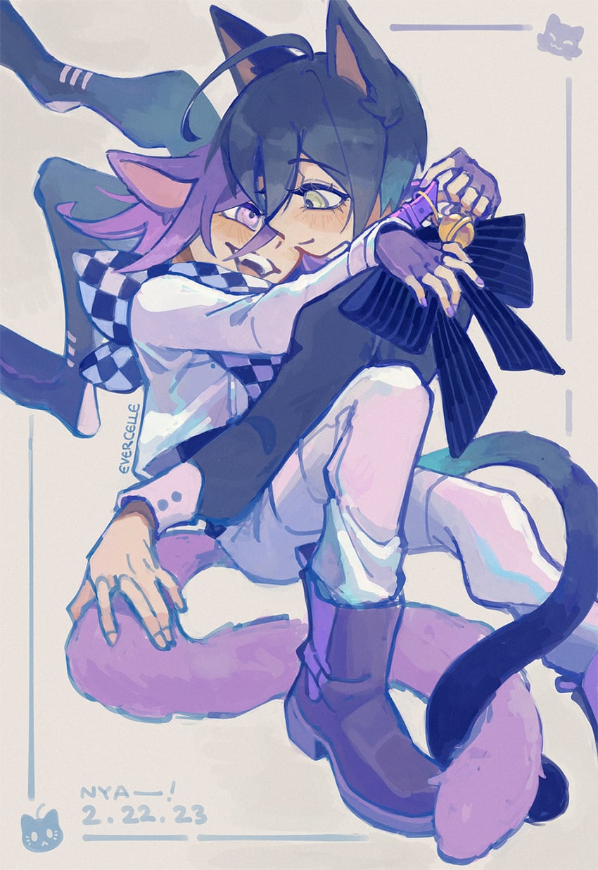 oma kokichi and saihara shuichi (danganronpa and 1 more) drawn by evercelle