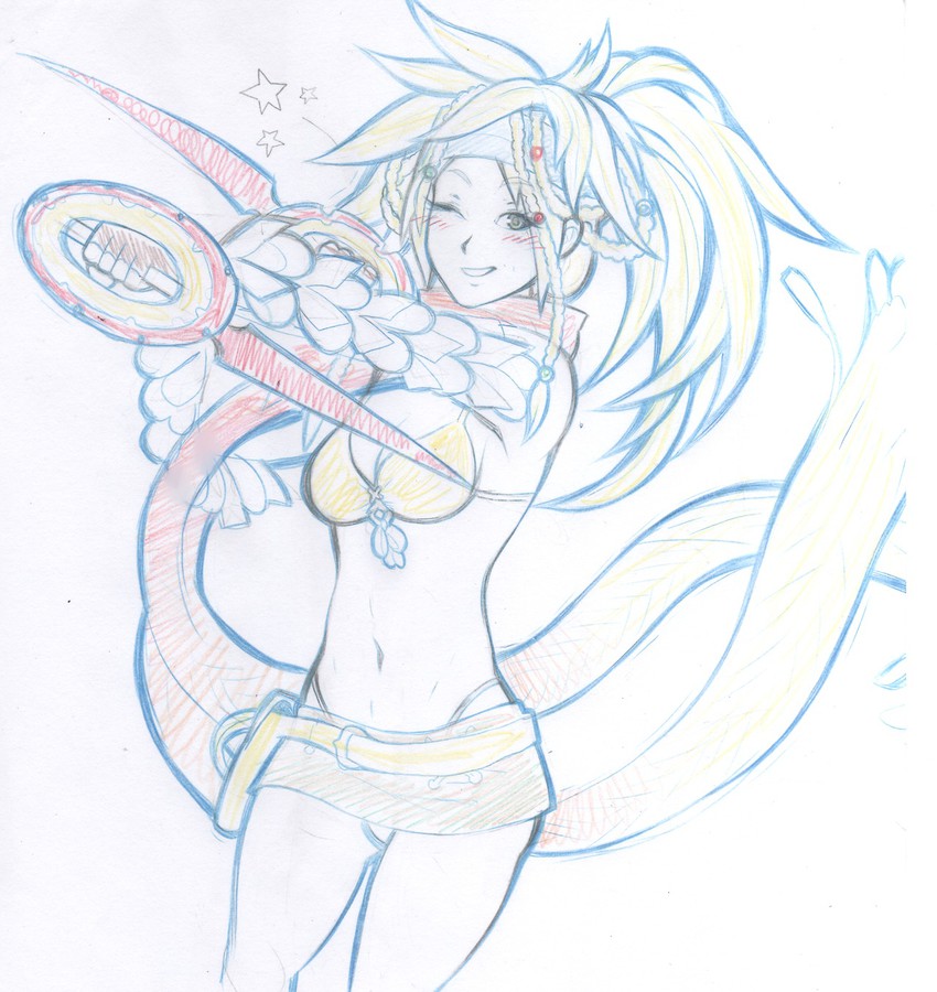 rikku (final fantasy and 1 more) drawn by tabletorgy