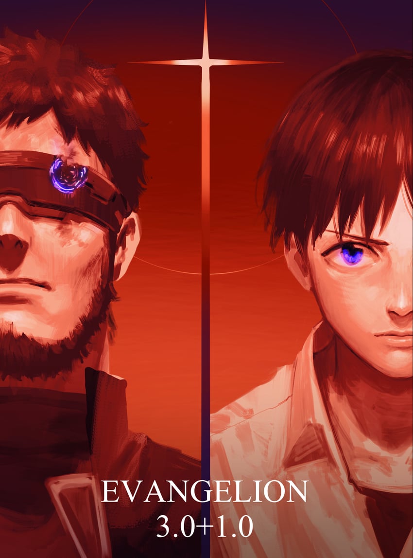 ikari shinji and ikari gendou (neon genesis evangelion and 2 more) drawn by rott_ur