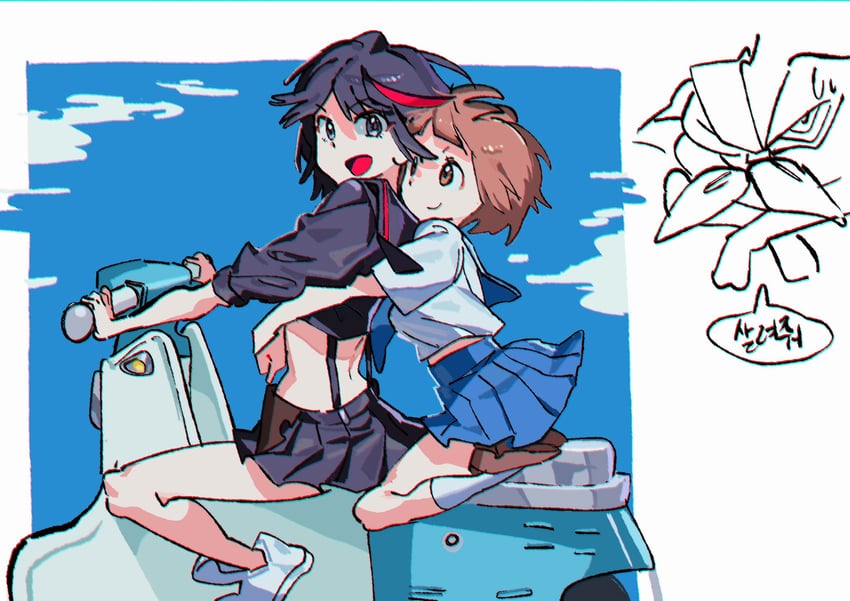 matoi ryuuko, senketsu, and mankanshoku mako (kill la kill) drawn by cutegirlstw