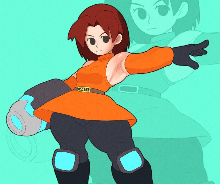 mii and mii gunner (super smash bros. and 1 more) drawn by champchidi