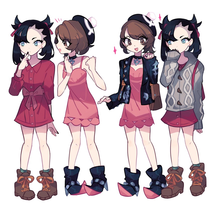 marnie and gloria (pokemon and 1 more) drawn by charamells