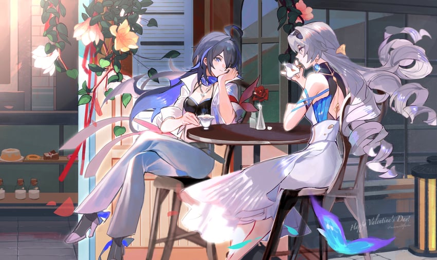 bronya rand and seele (honkai and 1 more) drawn by mie_xing