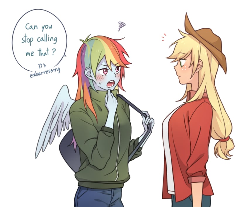 rainbow dash and applejack (my little pony and 2 more) drawn by dcon_34