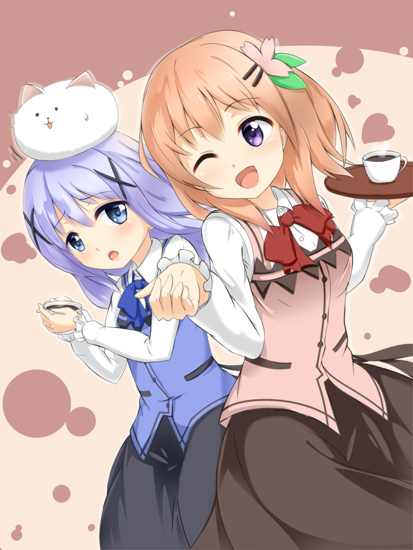 kafuu chino, hoto cocoa, and tippy (gochuumon wa usagi desu ka?) drawn by fujieiji