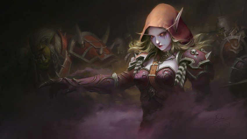 sylvanas windrunner and varok saurfang (warcraft and 1 more) drawn by dao_trong_le