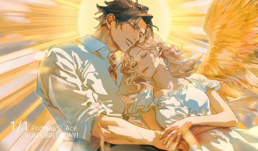 portgas d. ace and portgas d. rouge (one piece) drawn by mallen_(ml_ouo)