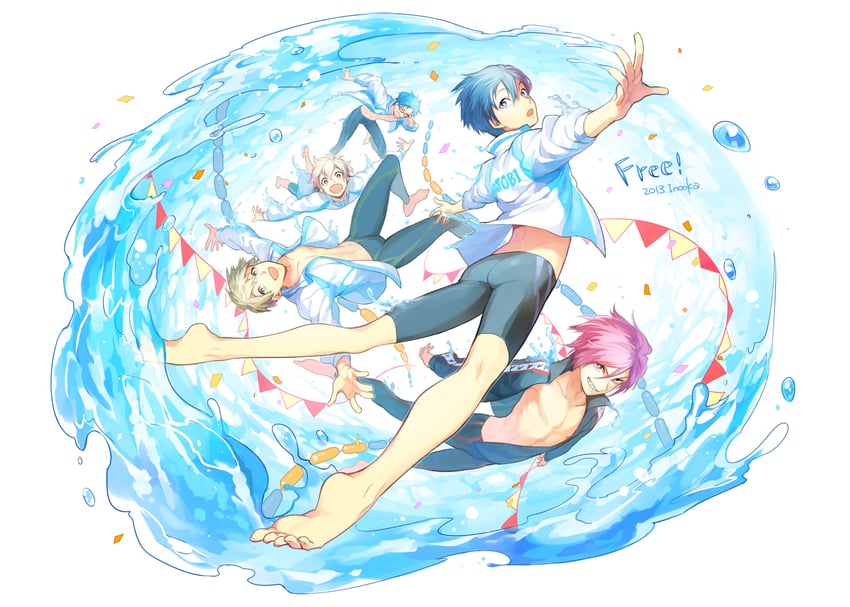 tachibana makoto, nanase haruka, matsuoka rin, hazuki nagisa, and ryuugazaki rei (free!) drawn by fumiko_(throughx2)