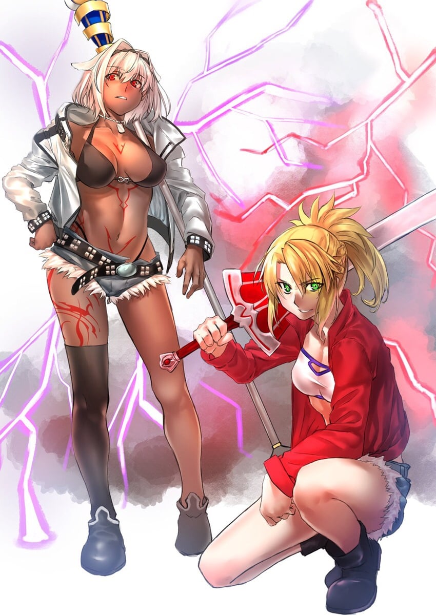mordred and caenis (fate and 1 more) drawn by hiro_(hirohiro_gorira)