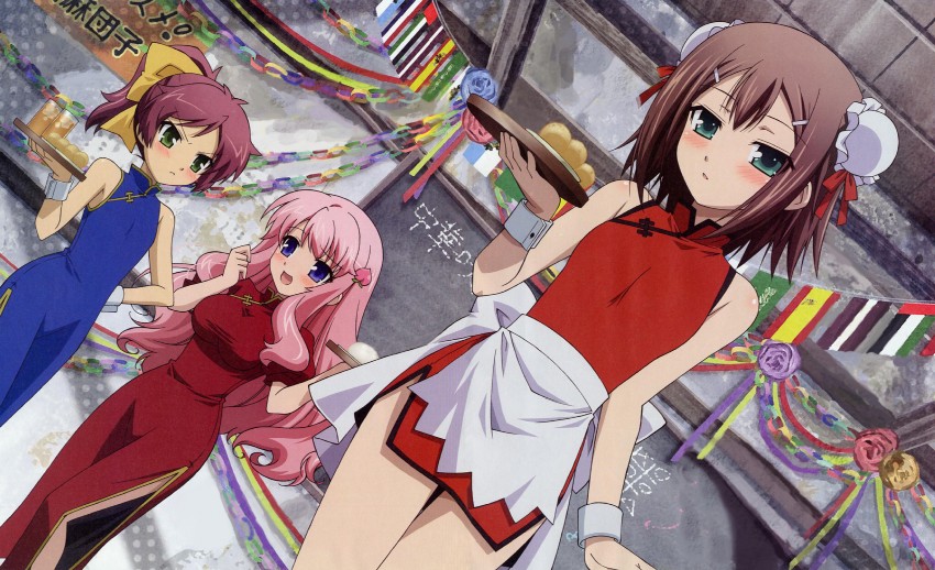 kinoshita hideyoshi, himeji mizuki, and shimada minami (baka to test to shoukanjuu) drawn by ooshima_miwa