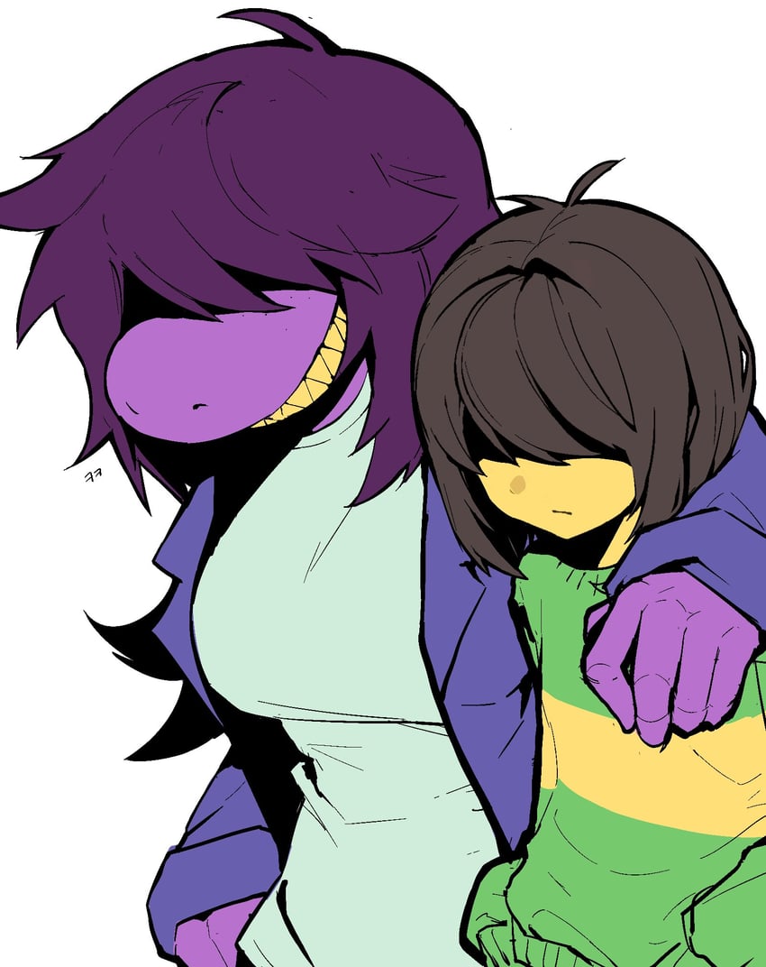kris and susie (deltarune) drawn by 0ni91ri