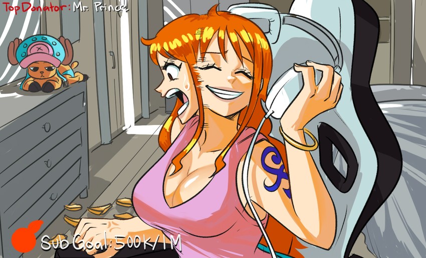 nami and tony tony chopper (one piece) drawn by tina_fate