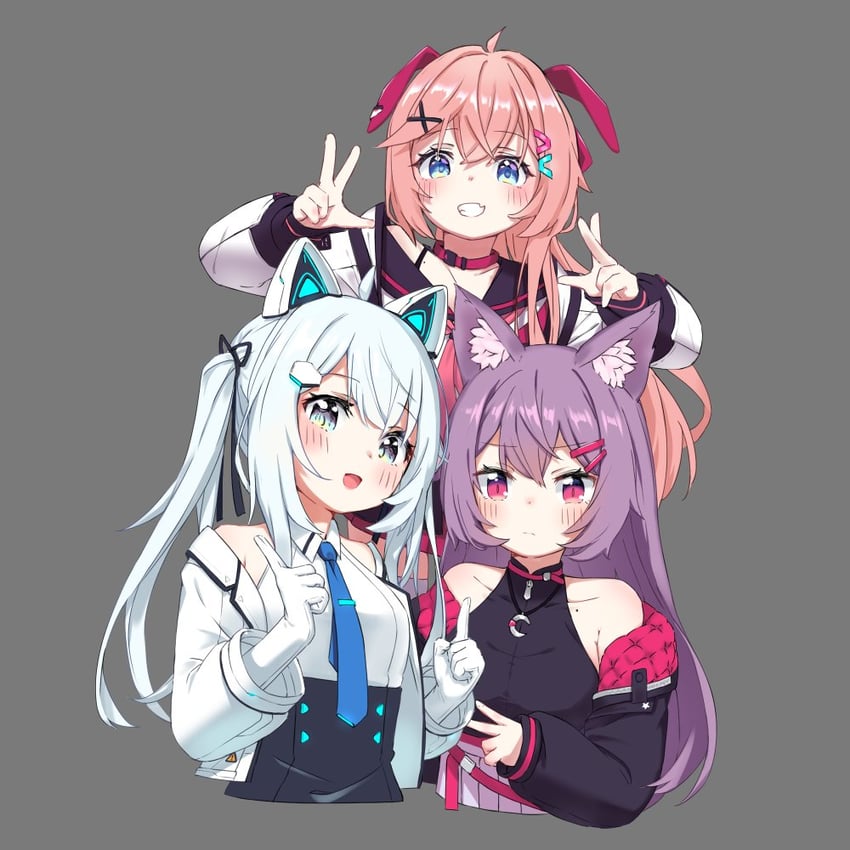 sapphy, rufina, and perula (vrchat) drawn by hop_step_jan