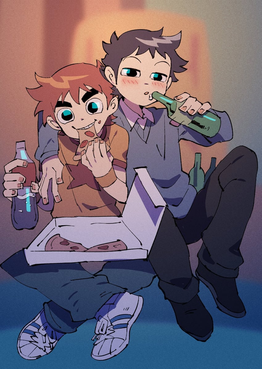 scott pilgrim and wallace wells (scott pilgrim and 1 more) drawn by tetsu_(teppei)