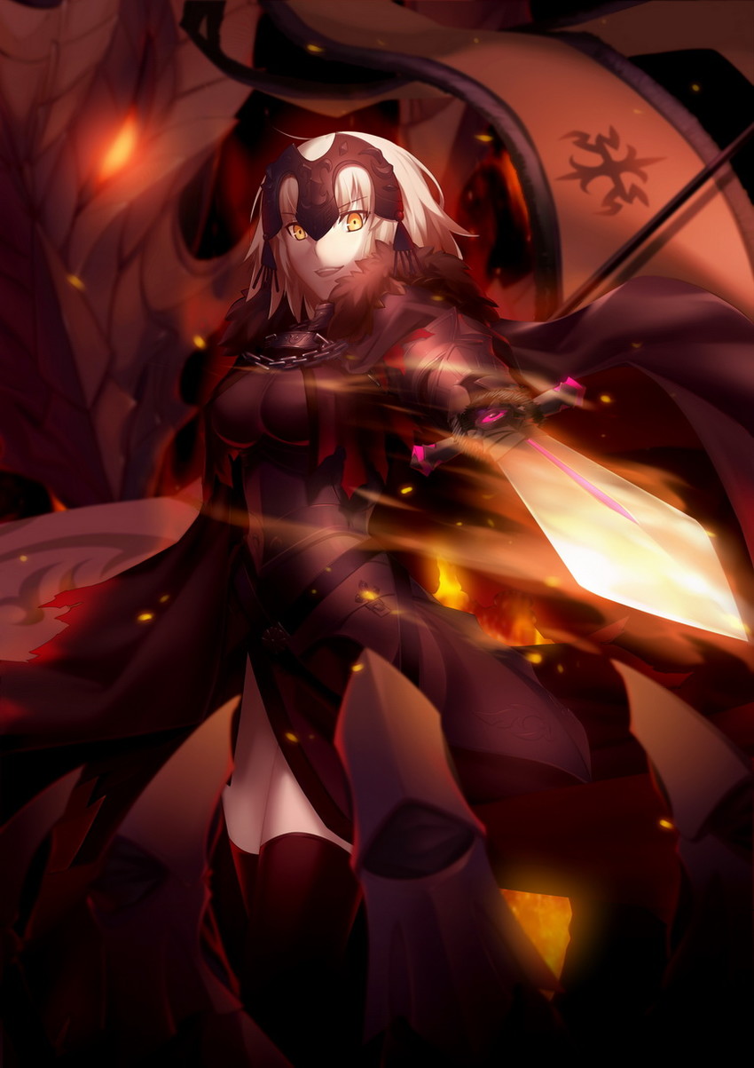 jeanne d'arc alter (fate and 1 more) drawn by langlang