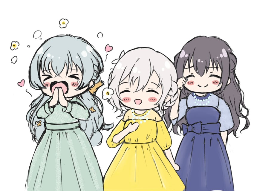 toki kureha, shiozaki suzume, and yokota haruna (assault lily) drawn by muzu_(rrlilymo)