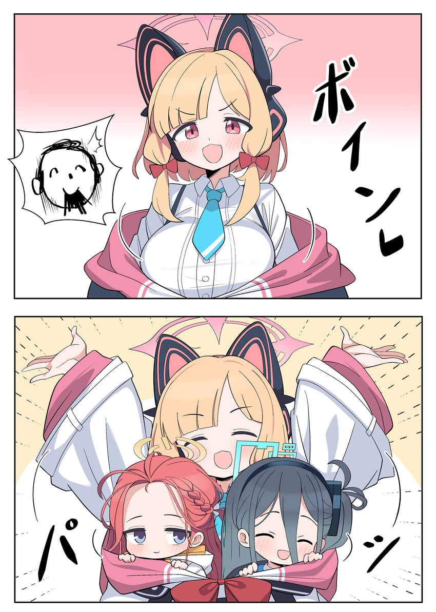 sensei, doodle sensei, aris, momoi, and yuzu (blue archive) drawn by hiroikara_(smhong04)