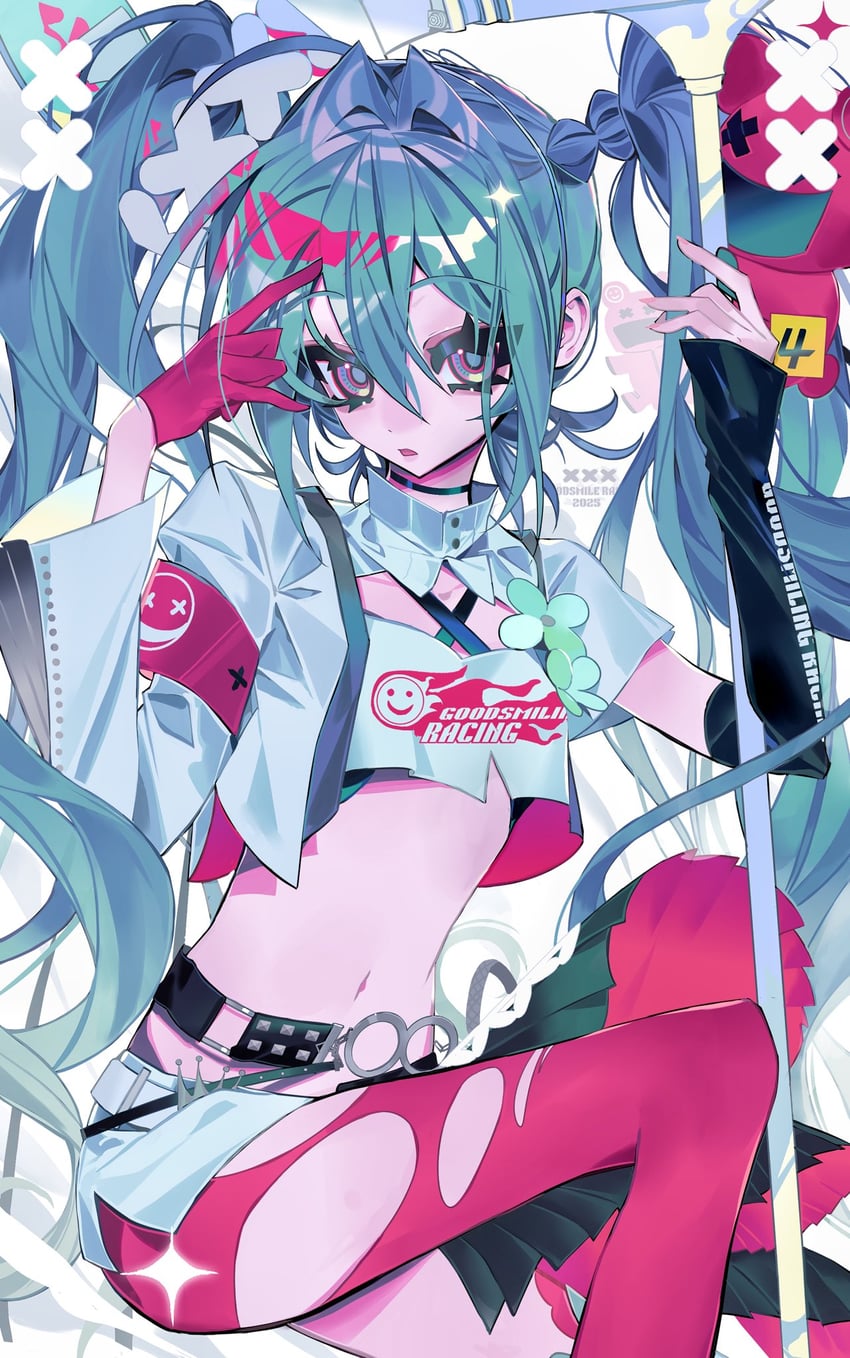 hatsune miku and racing miku (vocaloid and 1 more) drawn by taowu_(20809)