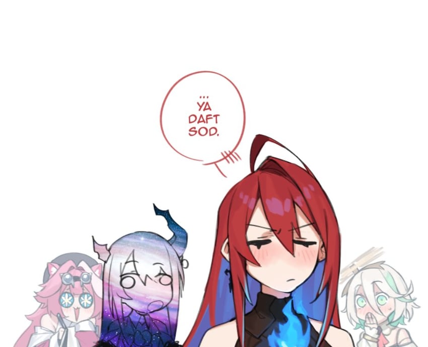 nerissa ravencroft, raora panthera, cecilia immergreen, and elizabeth rose bloodflame (hololive and 1 more) drawn by dasdokter
