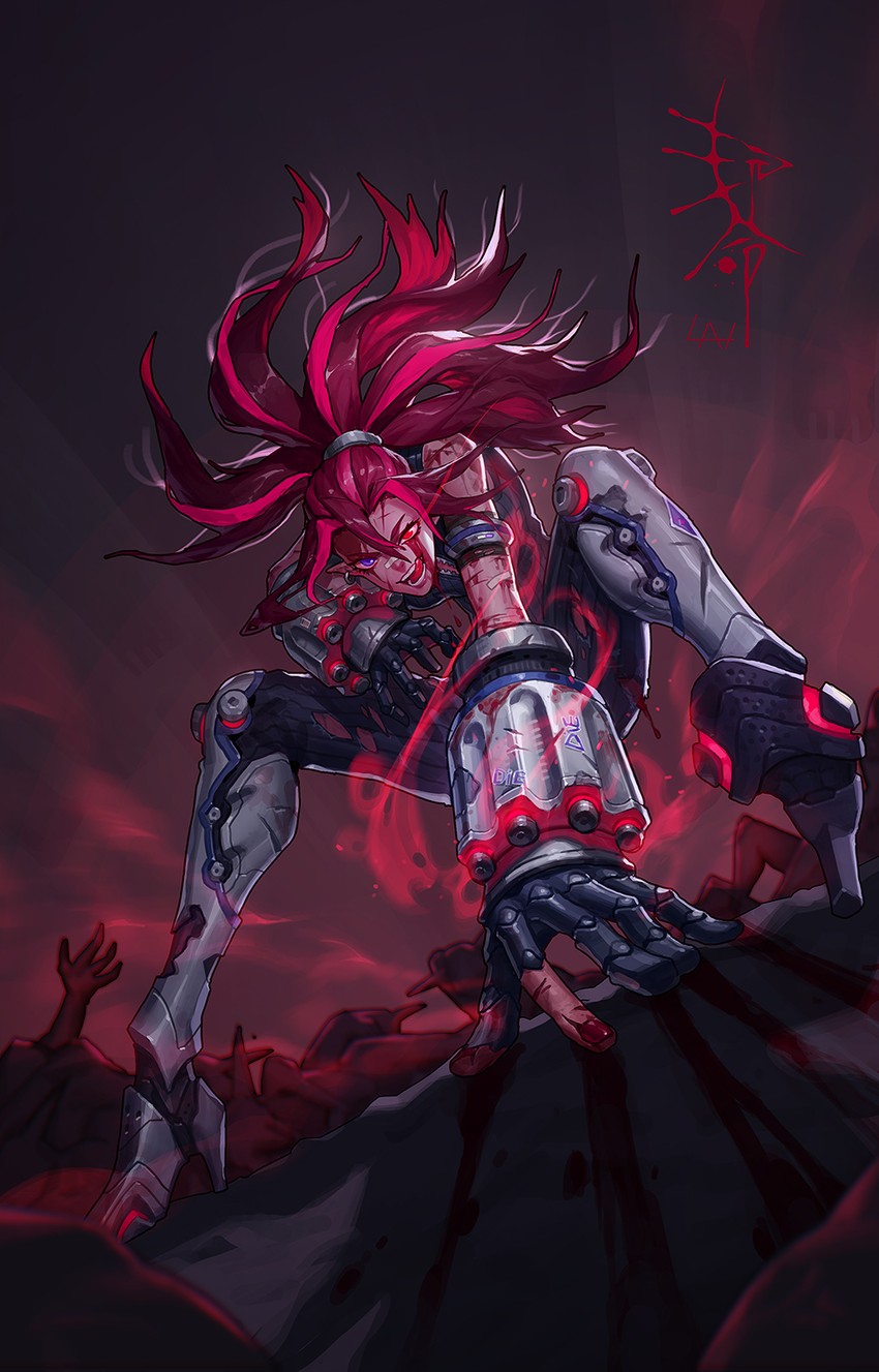 female fighter (original and 1 more) drawn by lanyuandashen