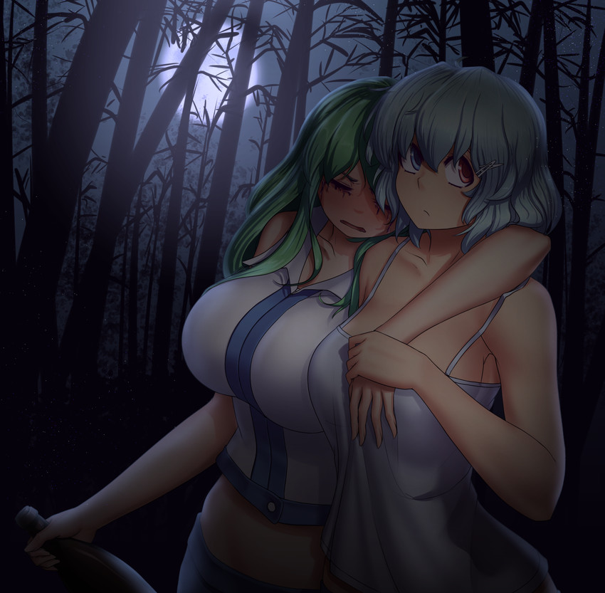 kochiya sanae and tatara kogasa (touhou) drawn by hater_(hatater)