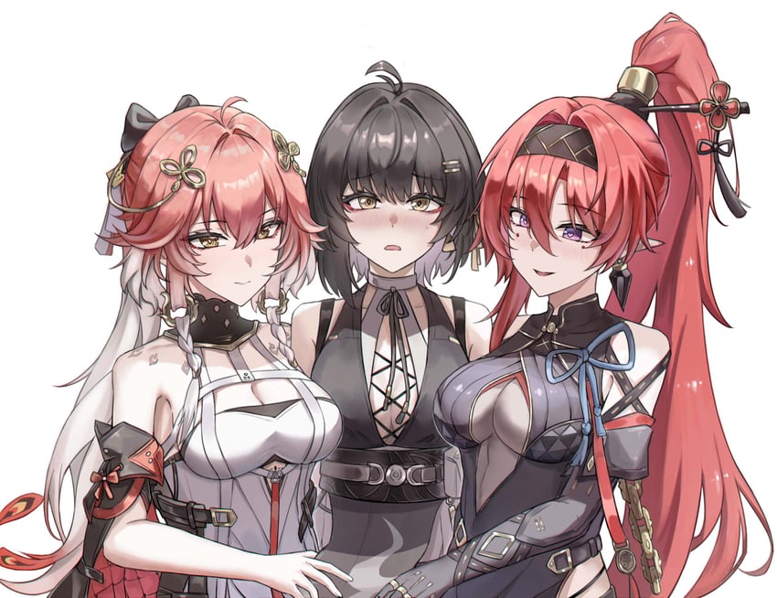 rover, changli, female rover, and yinlin (wuthering waves) drawn by a-chuang